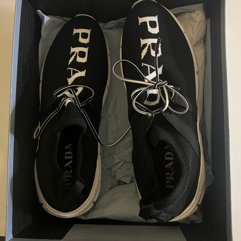 Knit Prada logo sneakers